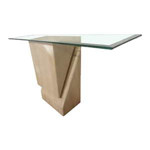 1970s Italian Postmodern Travertine Console Attributed to Angelo Mangiarotti