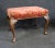 Wood Queen Anne Style Mahogany Upholstered Footstool For Sale - Image 7 of 7