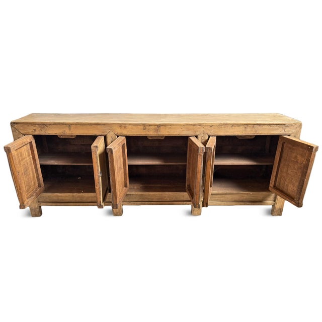 Vintage Raw Elm Modern Farm Sideboard Credenza For Sale - Image 10 of 12