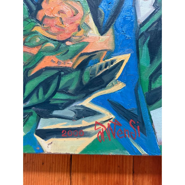 Colorful Abstract, Figurative Oil Painting on Canvas. Signed by Artist. For Sale - Image 4 of 5