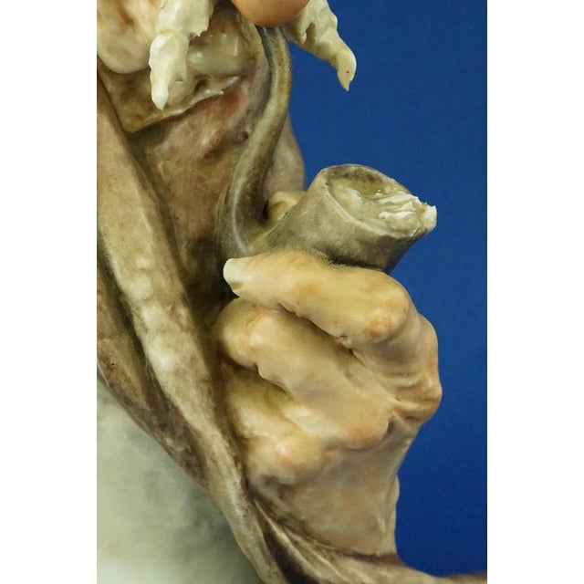 20th Century Ironic Bust of an Elderly Man with a Pipe by Giuseppe Cappè for Capodimonte, Italy, 1950s For Sale - Image 12 of 18