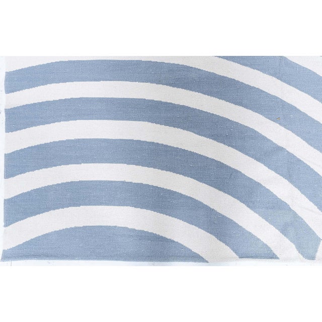 Tribal Modern Abstract White And Blue Rug "Berber Hills" Designed By Kim Alexandriuk For Sale - Image 3 of 6