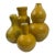 Set of 4 Chinese Porcelain Vases Mustard Yellow Glaze, Double-Gourd and Bottle Forms, Unmarked For Sale