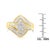 Metal 10K Yellow Gold over .925 Sterling Silver Diamond Bypass Cluster Ring (1 Cttw, I-J Color, I2-I3 Clarity) - Size 7-3/4 For Sale - Image 7 of 7