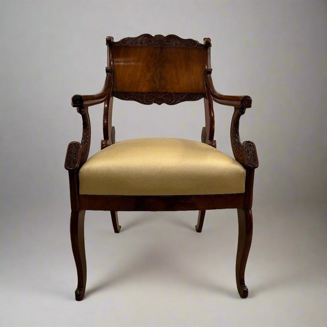 Brown 19th Century Single Neoclassical Armchair, Russia For Sale - Image 8 of 9