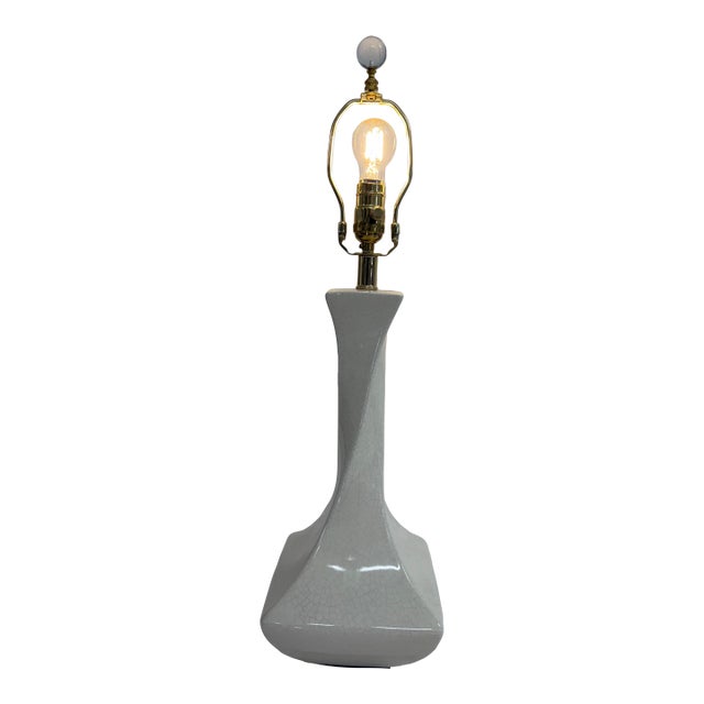 Heath Original Eggshell Crackletable Lamp For Sale