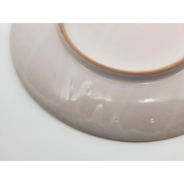 1990s Hand-Painted Geometric Blue Design Decorative Plate by Bristow Potteries Malta For Sale - Image 6 of 6