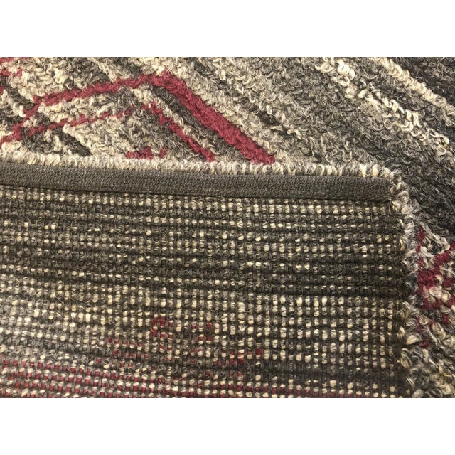 20th Century Italian Grey & Red Square Rug from Sardinia, 1960s For Sale - Image 11 of 16