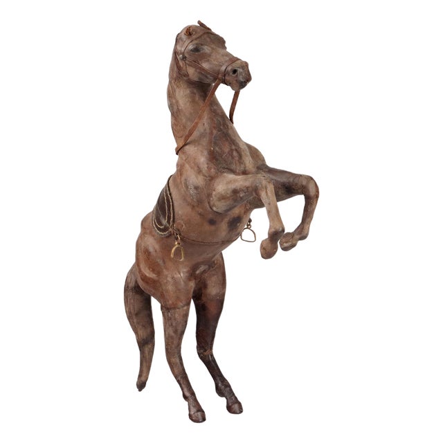 Leather Covered Prancing Horse For Sale