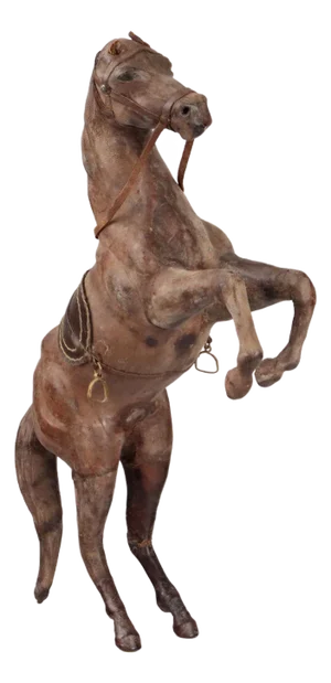 Leather Covered Prancing Horse