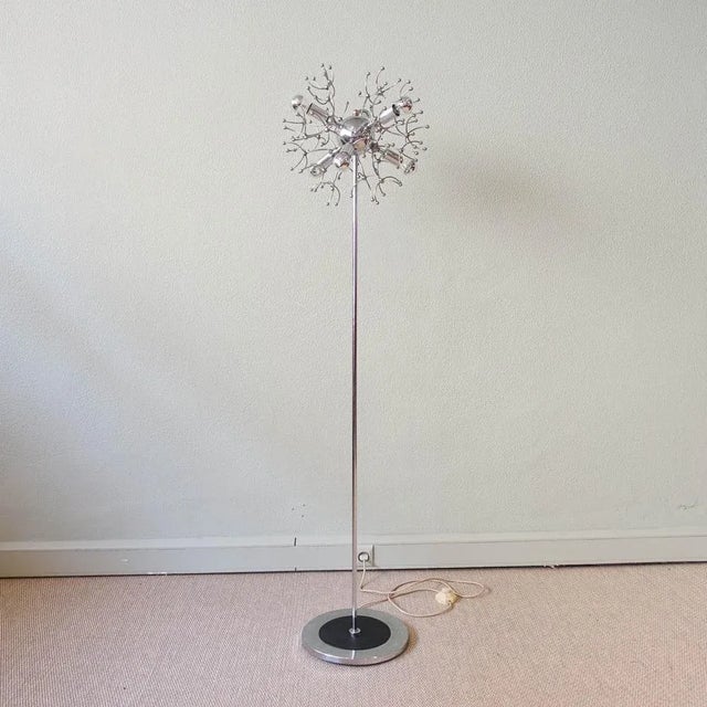 This floor lamp was designed by Gaetano Sciolari and produced by Sciolari Illuminazione Arlum Srl in the 1970s. It...
