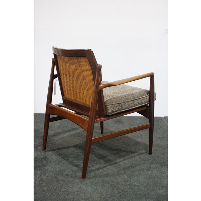 1950s Cane Back Lounge Chair by Ib Koford Larsen for Selig For Sale - Image 10 of 12