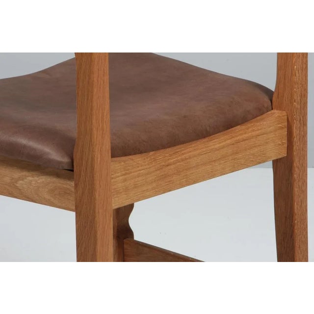 Brown Model Razorblade Oak Dining Chair by Henning Kjærnulf, Denmark, 2023 For Sale - Image 8 of 9