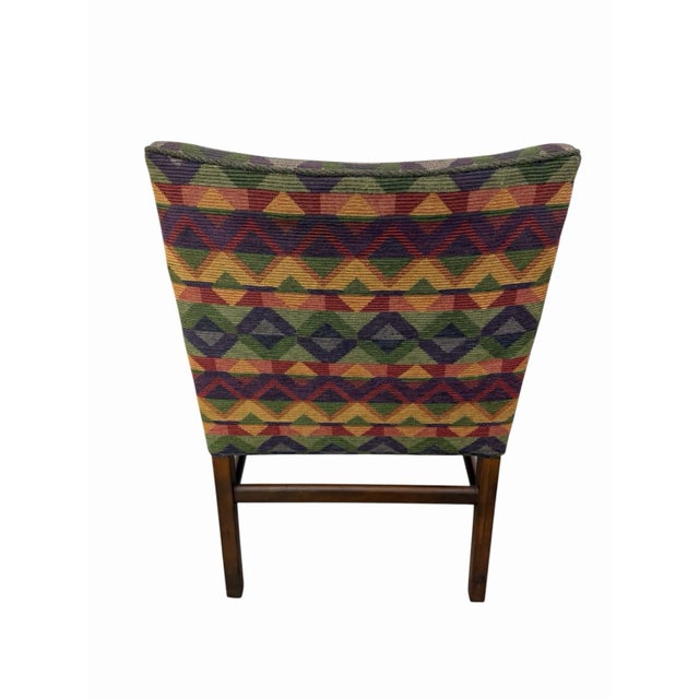 Vintage Dunbar Style Geometric Upholstered Dining Chairs - Set of 6 For Sale In Philadelphia - Image 6 of 9