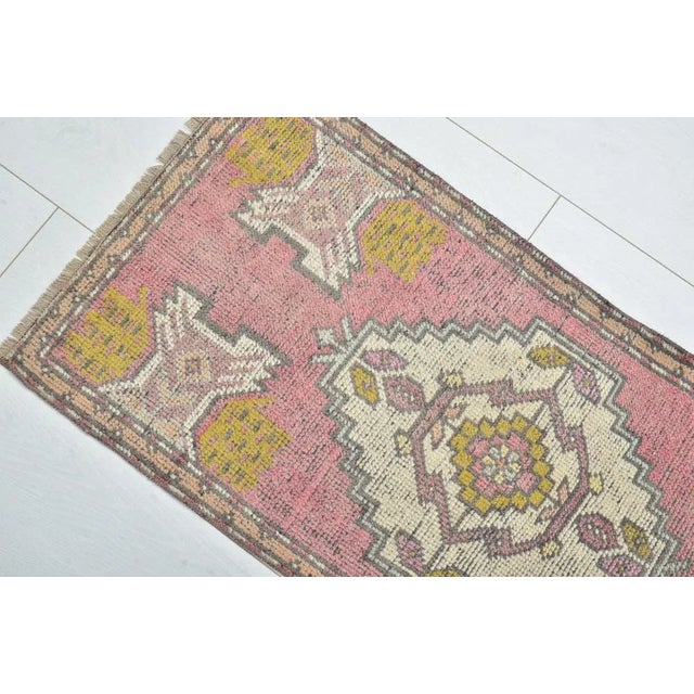 Handmade Decorative Small Vintage Carpet, 1960s For Sale - Image 3 of 6