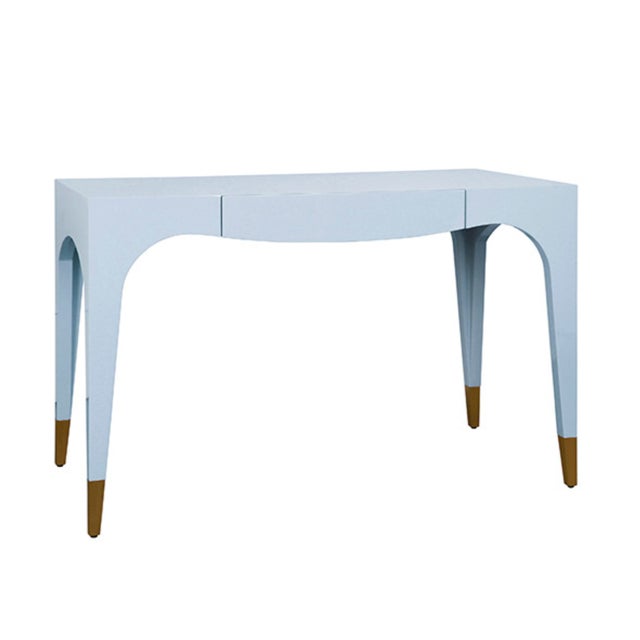 New special order item. Not vintage. Elevate your workspace with this sophisticated tapered leg desk, finished in a...