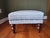 New, Hand-Upholstered English Ottoman in Blue-Grey Woven Fabric (36" X 22" X 15") by French Mattress Studio Frame: Solid...