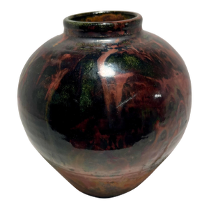 1991 Vintage Studio Art Pottery Drip Copper Glaze Ceramic Vase Signed 5"