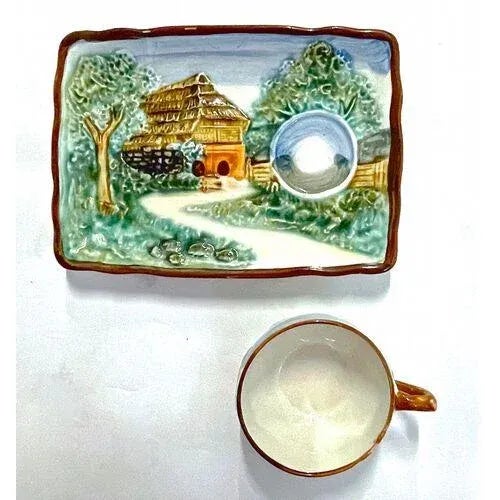 English Vintage Majolica Biscuit & Tea Serving Tray For Sale - Image 3 of 4