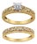 14K Yellow Gold Plated .925 Sterling Silver 1/5 Cttw Diamond Art Deco Style Engagement Ring Bridal Set (I-J Color, I3 Clarity) - Ring Size 8 For Sale