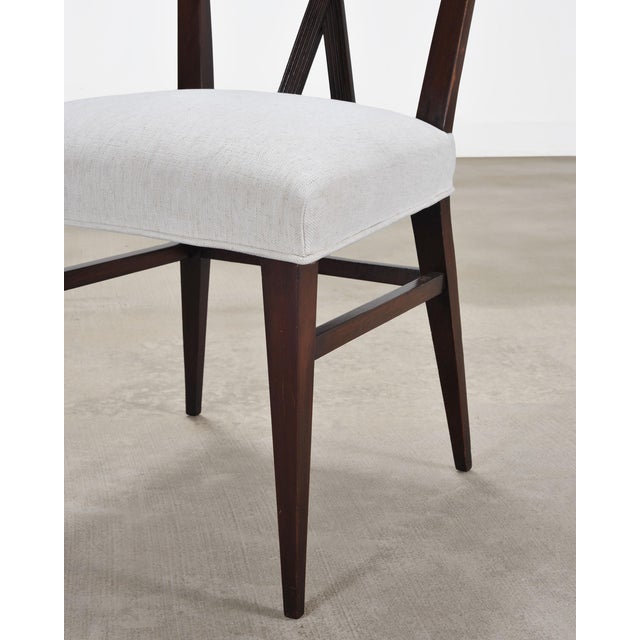 Set of Eight Tommi Parzinger X-Back Mahogany Dining Chairs For Sale - Image 10 of 18