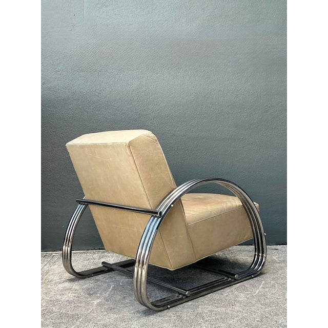 Vintage Ralph Lauren Hudson Street Leather Lounge Chair For Sale - Image 12 of 12