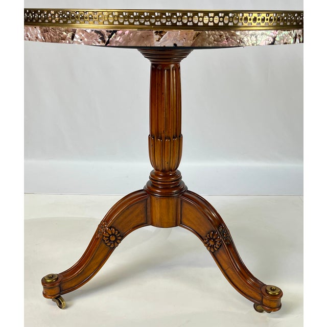 Late 20th Century Maitland-Smith Tessellated Pink Penn Shell Center Table For Sale - Image 11 of 13