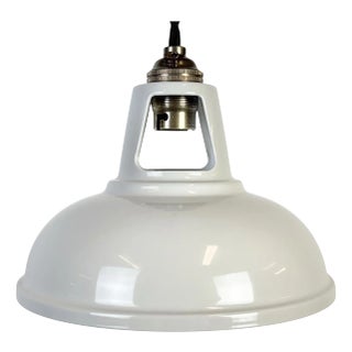 Vintage Industrial Beige Painted Ceiling Lamp For Sale