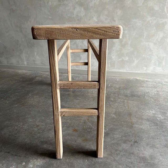 Wood Custom Reclaimed Elm Wood Console Table - 65" For Sale - Image 7 of 9