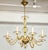 Eight arms amber-colored Murano glass chandelier.
