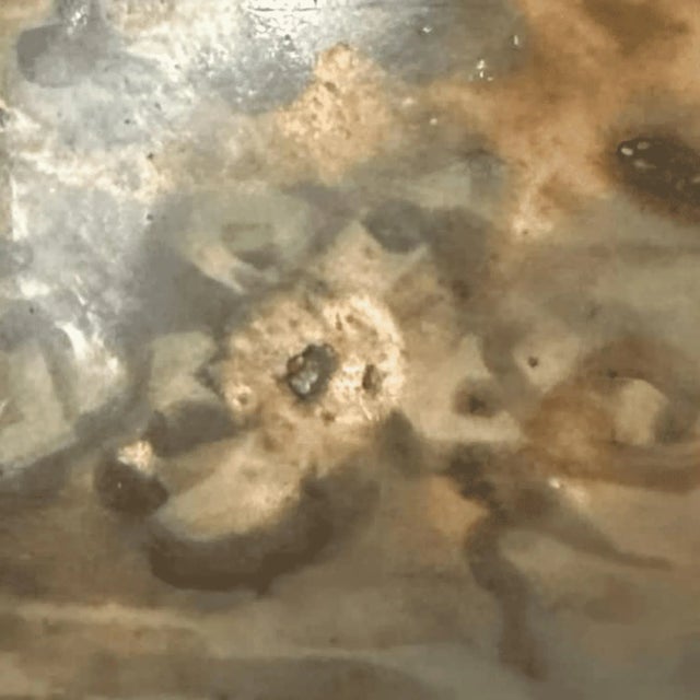 Salmon Antique Limoges Hand-Painted Enamel on Copper Vase For Sale - Image 8 of 9