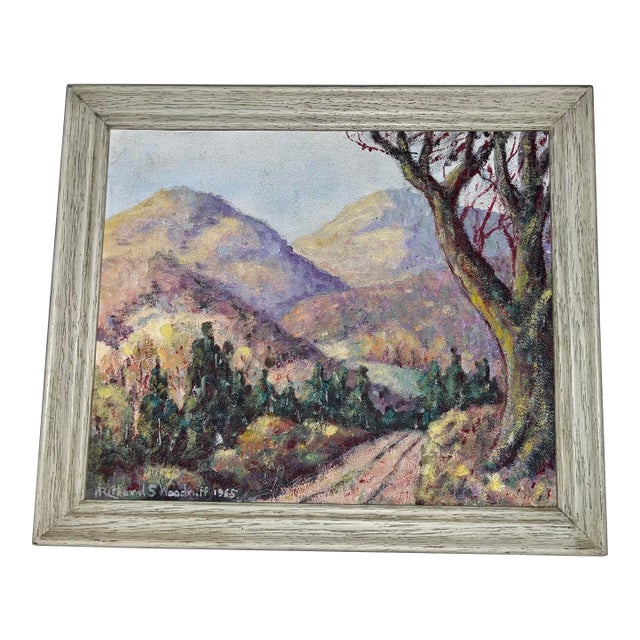 Richard S Woodruff Acrylic on Board 1965 Landscape Painting For Sale