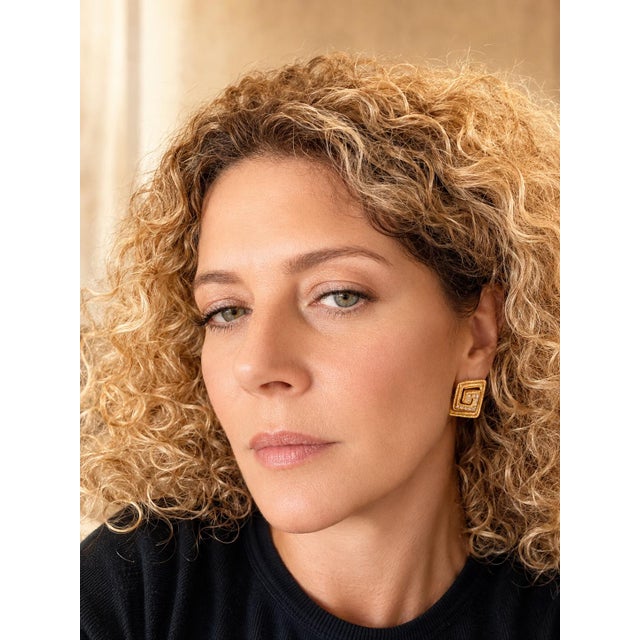 Ilias Lalaounis 18k Gold Diamond Textured Geometric Earrings, Circa 1970s, A Pair For Sale - Image 17 of 17