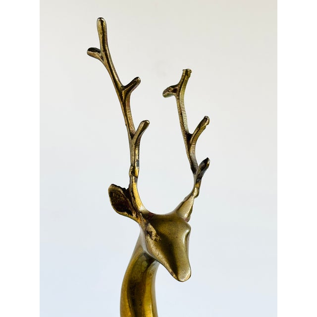 Metal Deco Style Mid-Century Brass Deer Figure For Sale - Image 7 of 8