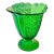 Vintage Hand-Cut Textured Green Vase For Sale