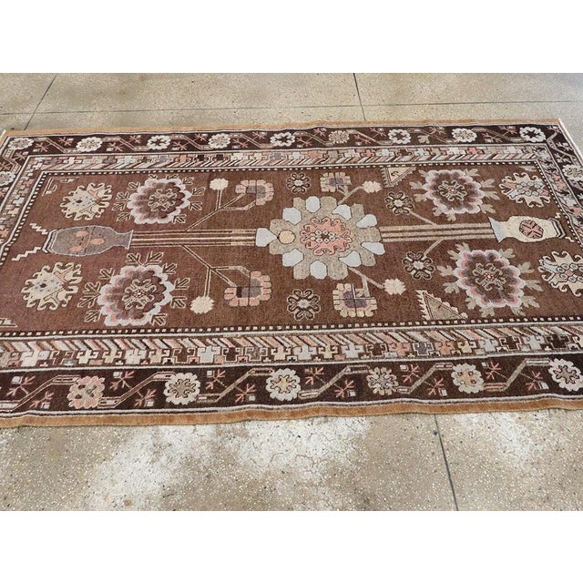 Textile Galerie Shabab Collection Early 20th Century Handmade East Turkestan Khotan Gallery Accent Rug For Sale - Image 7 of 10