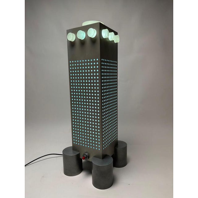 WWF Tower Table or Floor Lamp by Matteo Thun and Andrea Lera for Bieffeplast, Italy, 1980s For Sale - Image 9 of 11