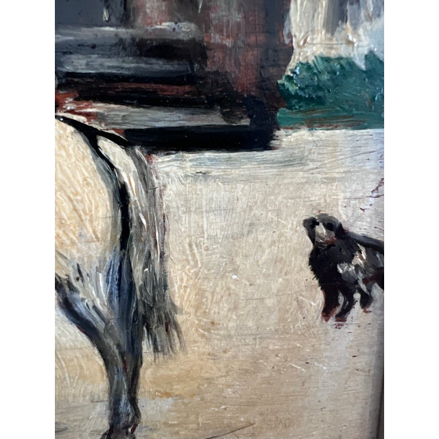 Carl Hoffman Original Oil Painting Horse Rider Dog Vintage European Landscape For Sale - Image 11 of 12