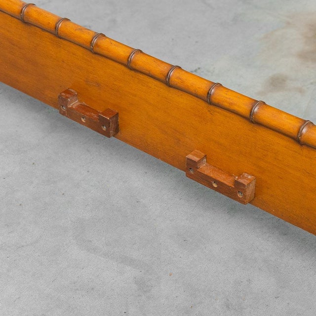 Brown French Double Bed in Wood and Bamboo, 1940s For Sale - Image 8 of 14