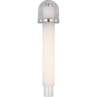 Windsor Smith for Visual Comfort Signature Arena 20" Sconce in Polished Nickel with White Ribbed Glass For Sale