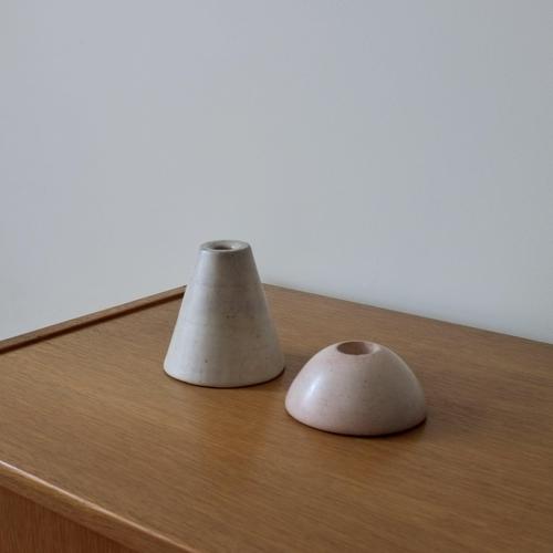 Minimalist Sculptural Stone Candleholders, Set of 2 For Sale - Image 5 of 5