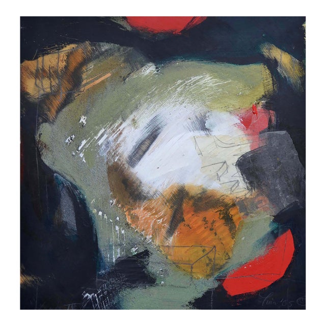 Luzar IV Abstract Painting, Oil on Plywood, 24x24, Signed by Tina Fuentes For Sale