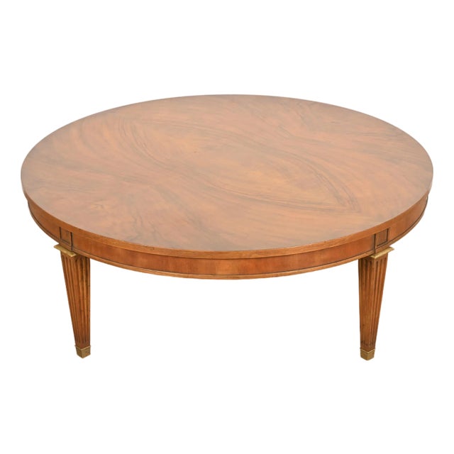 Baker Furniture French Regency Louis XVI Burled Walnut Coffee Table or Cocktail Table, Circa 1960s For Sale