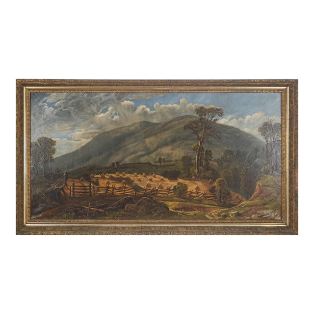 Original Late 19th Century Oil Painting of Upstate New York Landscape by Frances B. Clark For Sale