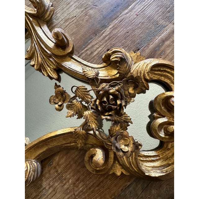 Regency Gold Floral Mirror With a Hollywood Past For Sale - Image 4 of 6