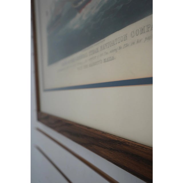 Vintage English Steamship Colored Engraving in Frame For Sale - Image 9 of 12