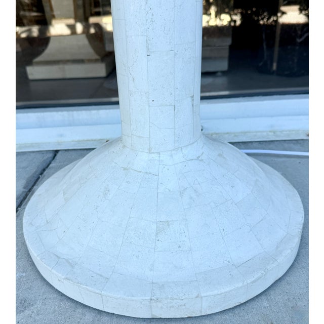 1980s Italian Art Deco Style Tessellated Stone Torchiere From 80's For Sale - Image 5 of 9