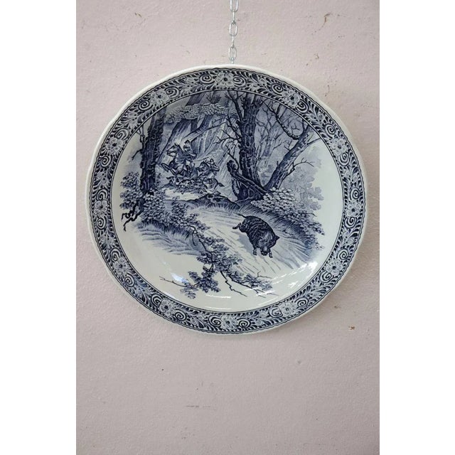 1950s Vintage Blue & White Wall Plate from Delft, 1950s For Sale - Image 5 of 6