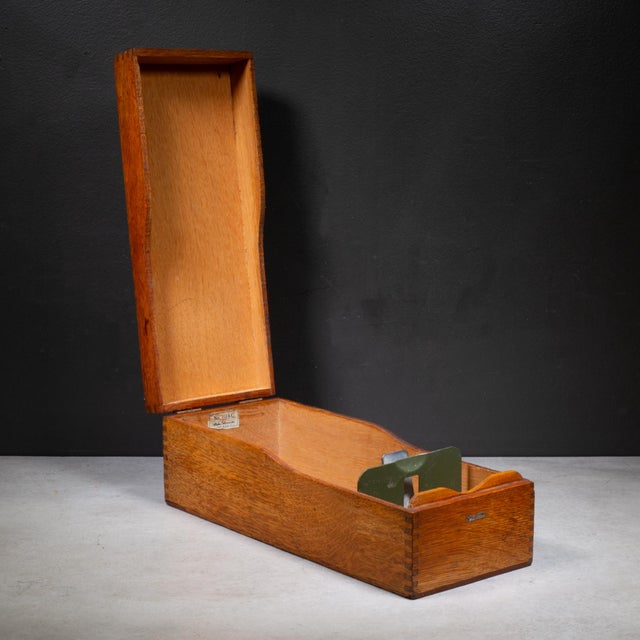 ABOUT An original oak index card catalog from Globe-Wernicke with dovetail joint construction on all corners, brass hinges...