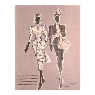 1946 French Mid-Century Fashion Print-Balenciaga, Maggy Rouff For Sale